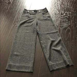Wide-leg tweed pants